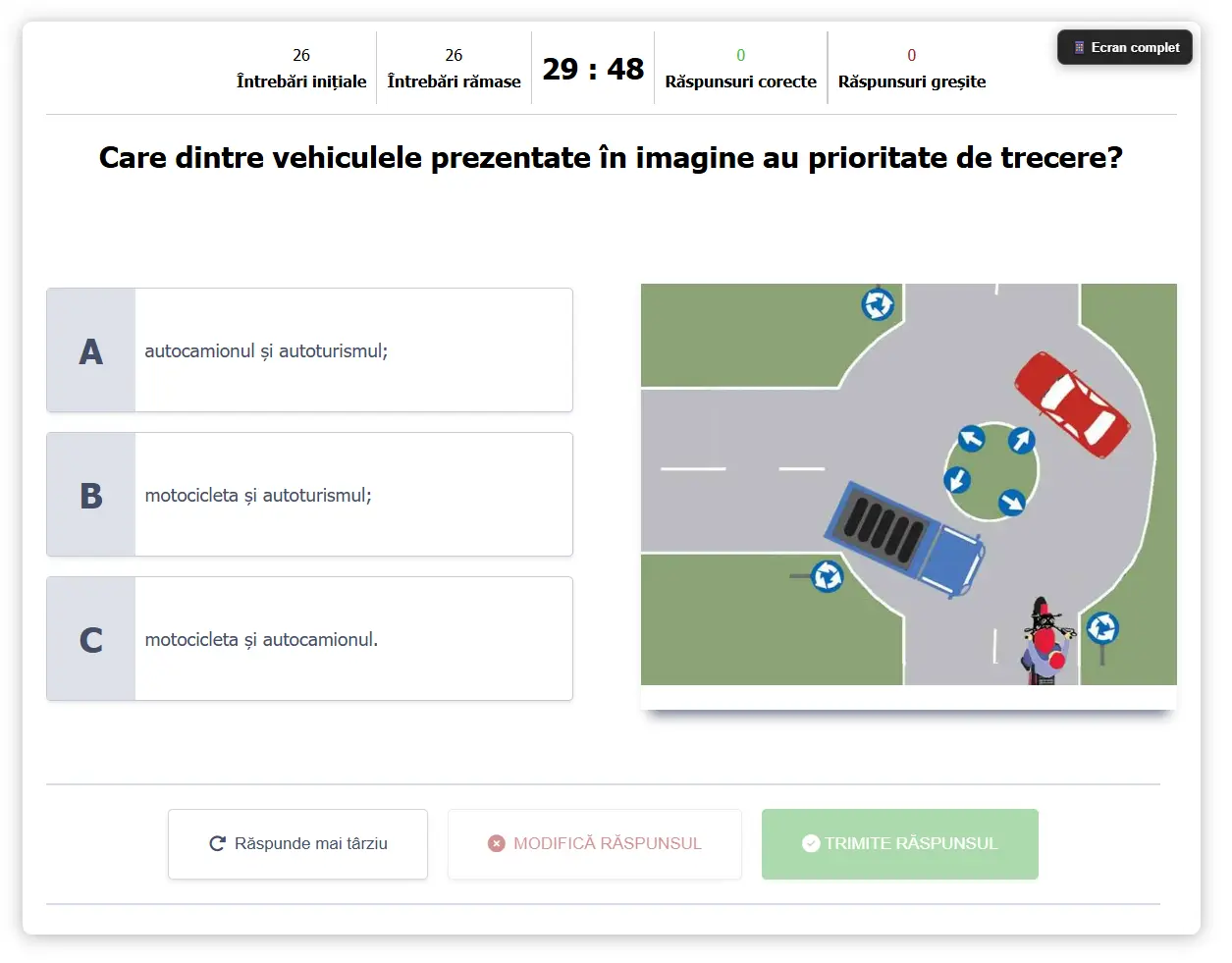 Exemplu de chestionar auto DRPCIV pentru categoria C, în formatul din 2026 Exemplu de chestionar auto DRPCIV pentru categoria C, în formatul din 2026