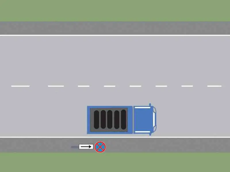 Camionul din imagine a oprit regulamentar?