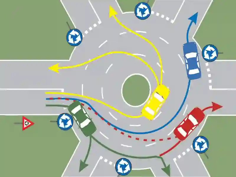 Care autoturisme s-au încadrat corect pentru a traversa intersecția prezentată?